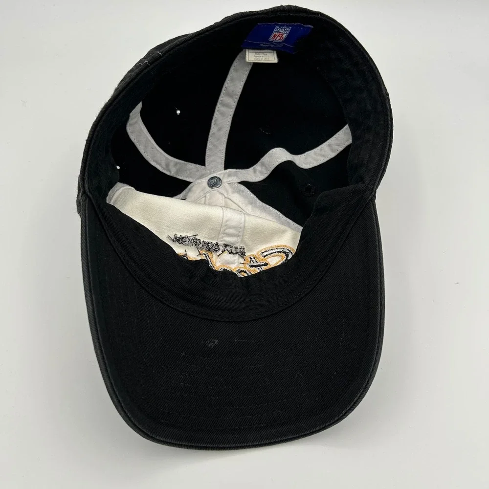 Vintage Pittsburgh Steelers Hat Reebok Mens L/XL Black White Sportswear Y2K